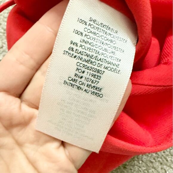 Alice + Olivia Keeva Ruffled Crepe Wide Leg Jumpsuit in Papaya Red - Size 6 - Picture 8 of 8